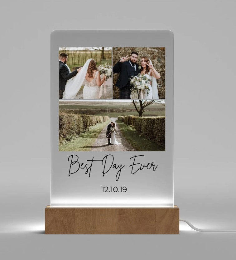 personalised Wedding photo collage LED Lamp