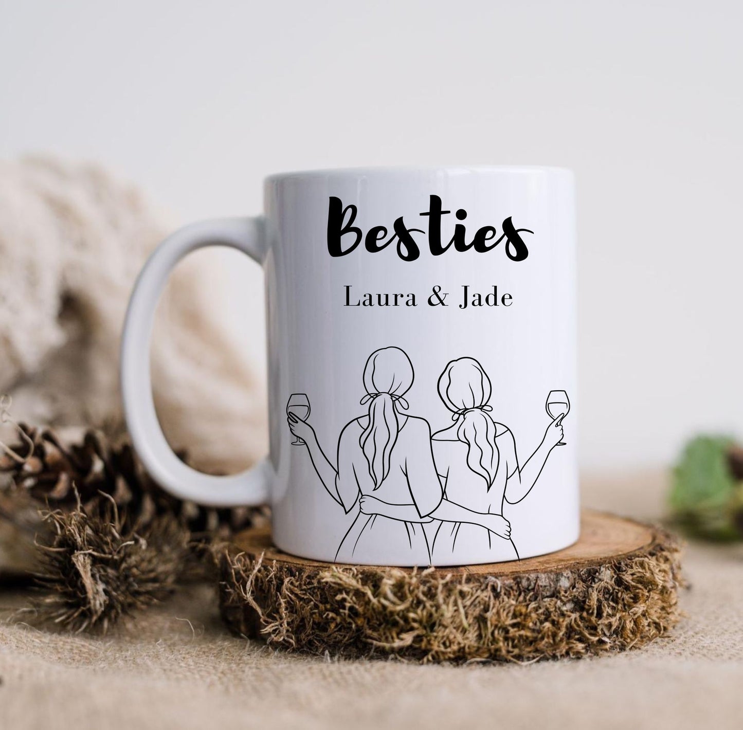 Personalised Bestie Mug with names