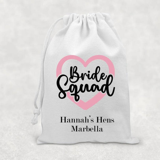 Personalised Bride Squad Drawstring Bag