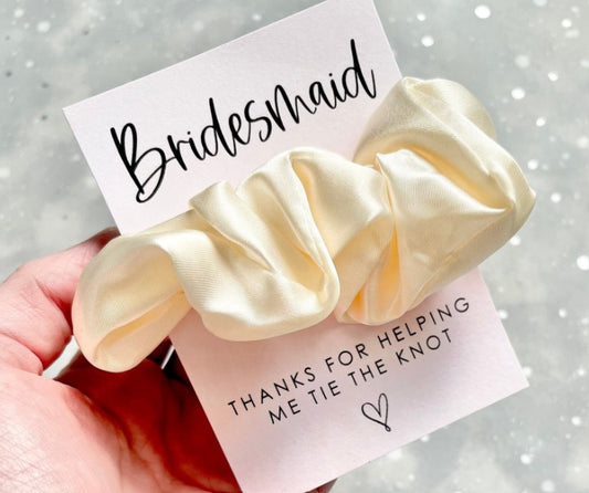 Personalised Thanks For Helping Me Tie The Knot Bridesmaid/Flower Girl/Maid of Honour Scrunchie