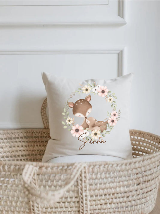 Personalised Deer Nursery Themed Pillow