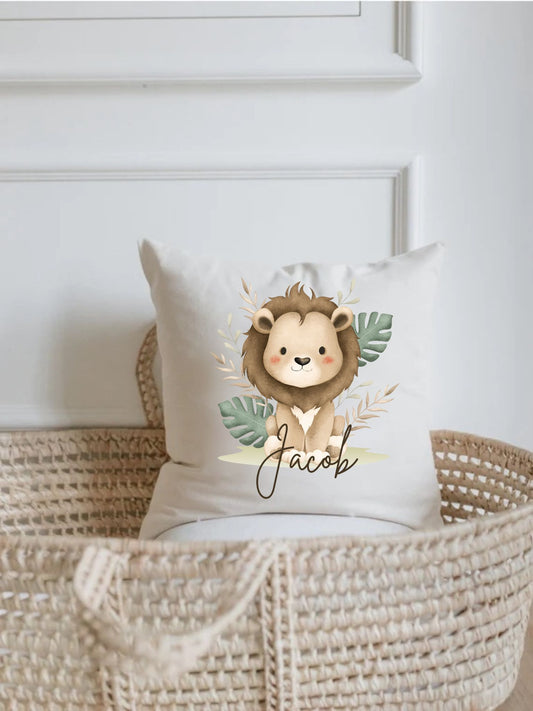 Personalised Lion Themed Nursery Pillow