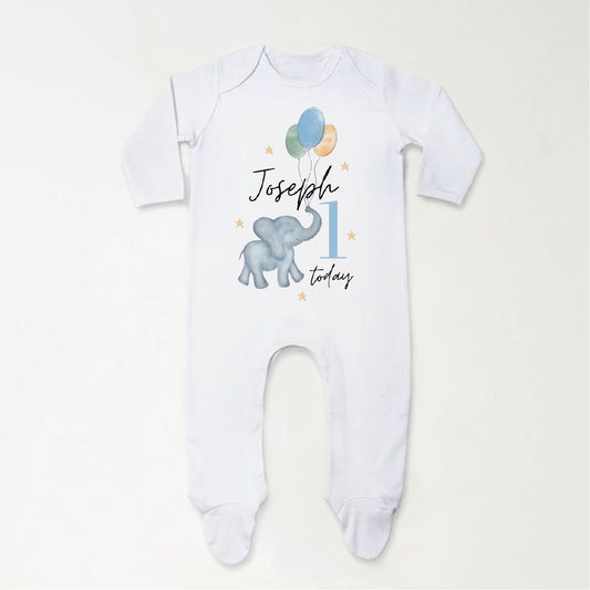 One Today Elephant Baby Sleepsuit