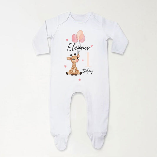 One Today Giraffe Baby Sleepsuit