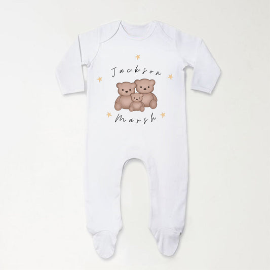 Teddy Bear Name Sleepsuit