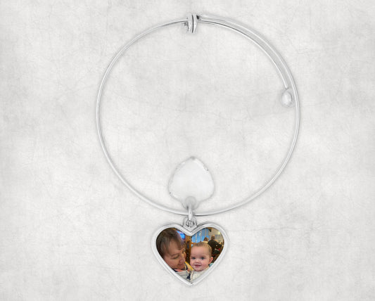 Personalised Heart Photo Bracelet - comes with gift box