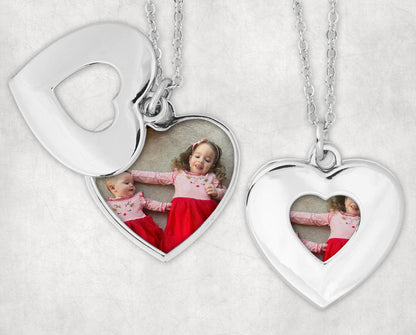 Personalised Heart Photo Necklace - comes with gift box