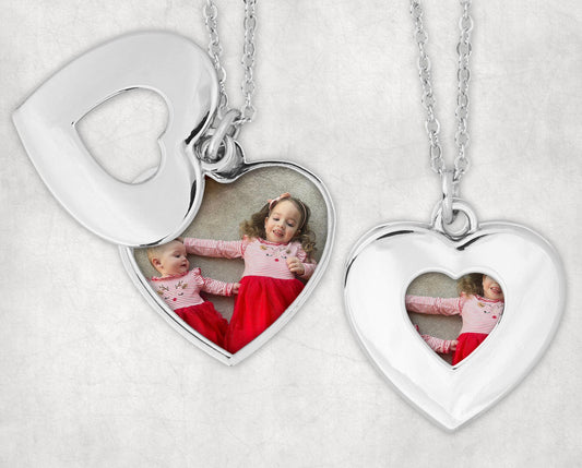 Personalised Heart Photo Necklace - comes with gift box