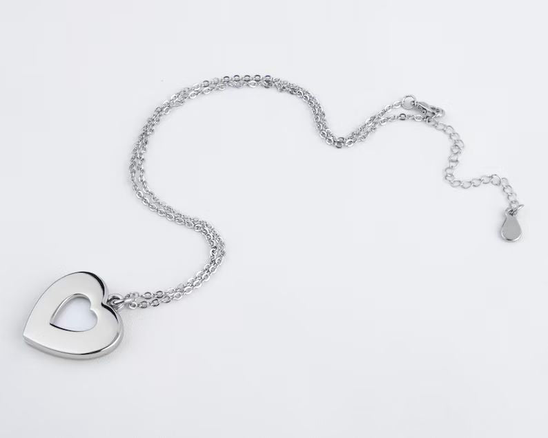 Personalised Heart Photo Necklace - comes with gift box