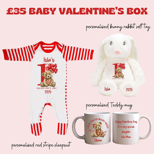 £35 Valentines Baby Sleepsuit and Toy Bundle