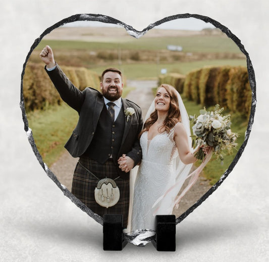 Heart Shaped Photo Slate with Stands