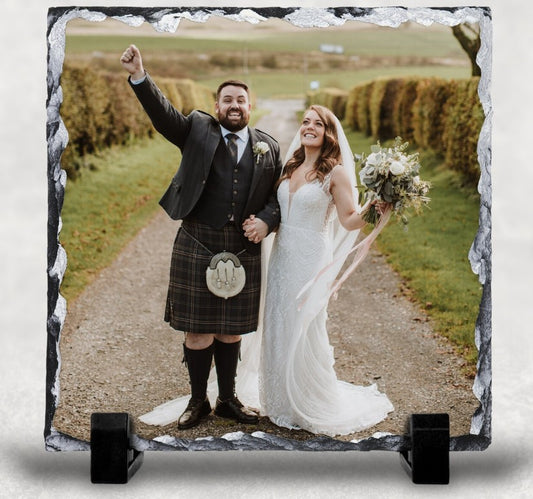 Square Photo Slate Coaster, wedding photo gift