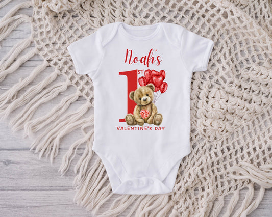 Babies 1st Valentine Personalised Baby Vest