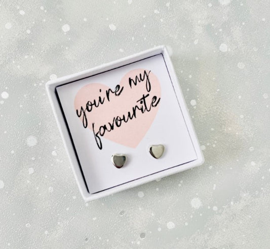 You’re my Favourite Heart Stud Earrings, cheer up gift