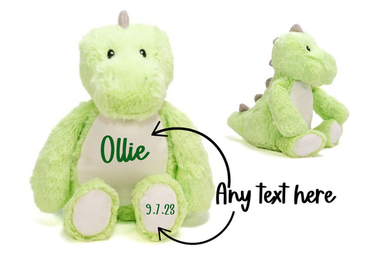 Personalised Green Dinosaur Toy