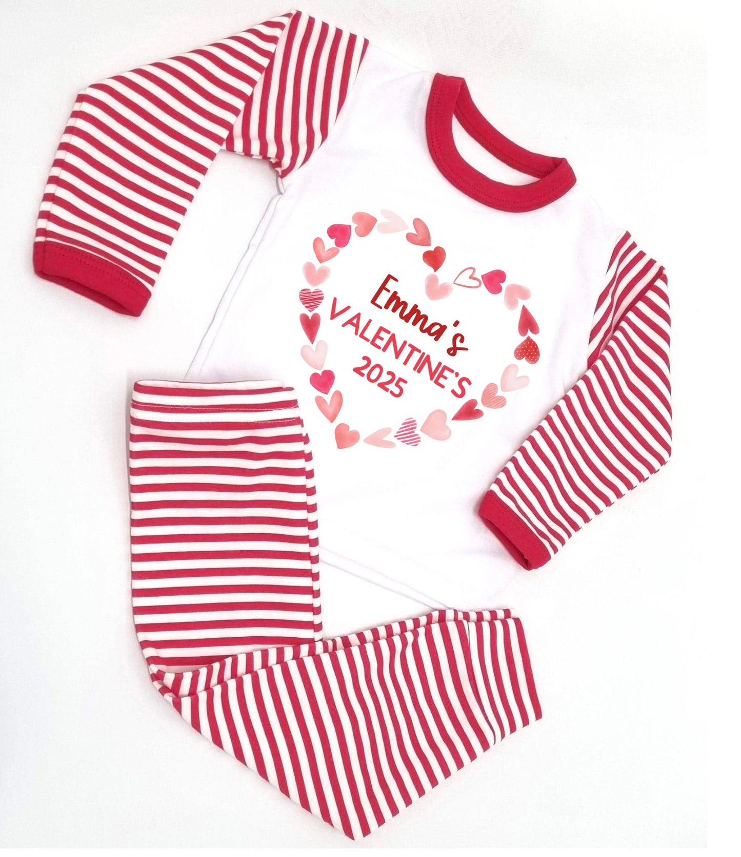 ADULTS Valentines Personalised Heart PJs